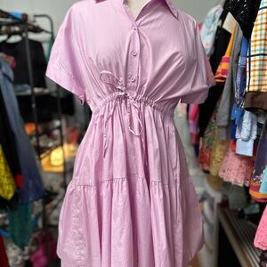 HYFVE Purple Wrap Tie Front Mini Dress